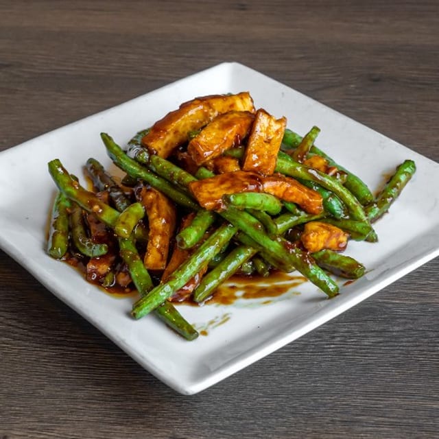 String Bean Tofu with Garlic Sauce.